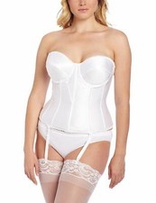 Carnival Women's Full-Figure Satin-Corset Bra, White, 34C