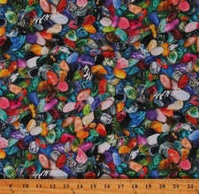 Cotton The Gem Collector Jewels Gemstones Rocks Fabric Print by the Yard D579.87