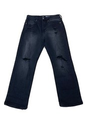 S.O.N.G Timeless Fit High Rise Women's Jeans Denim Ripped Black Size 5/27  28x25