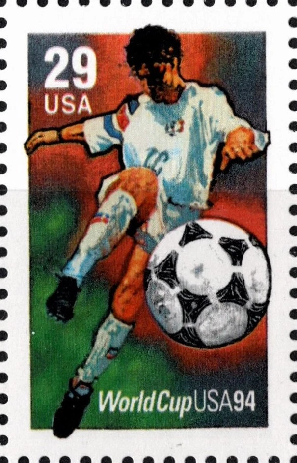 USA 1994 FIFA WORLD CUP SOCCER SOUVENIR SHEET THREE STAMPS SCOTT 2837 MNH - Image 3 of 4