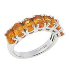 HSN Colleen Lopez Sterling Silver 7-Stone Spessartite Gemstone Band Ring Size 6 — photo 7