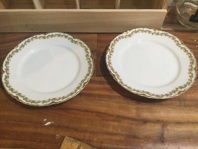 Haviland France Limoges &Co Clover Leaf Lot Of 2 Bread Plates 6.25'' Wide ONECHIP