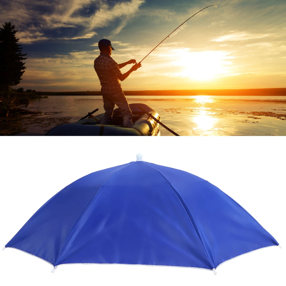 blue umbrella hat