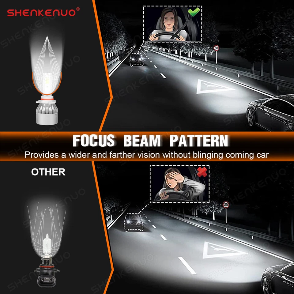 For Mazda Protege5 2002-2003 6x 9005 H7 H3 Headlight & Fog Light LED Combo Bulbs - Image 3 of 4