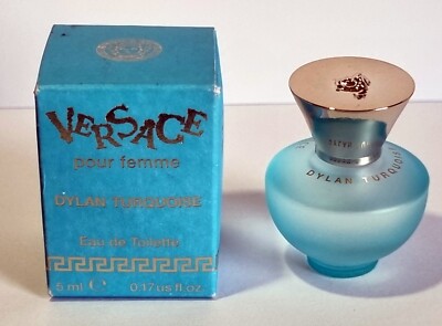VERSACE pour femme Dylan Turquoise Eau de Toilette 5 ml,0.17 FL OZ ungebraucht