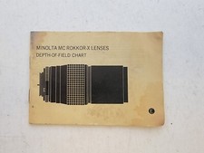 Minolta MC MD Rokkor-X Lenses Depth-Of-Field Chart Guide / MANUEL