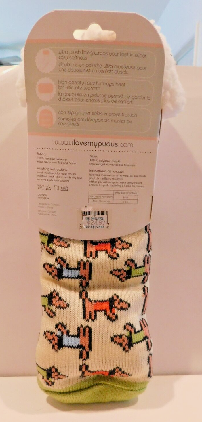 SAOLA Calzini Ciabatte Suola Antiscivolo Morbido Peluche Fodera Cani Unisex Adulto Taglia by Pudus Nuovi con etichette