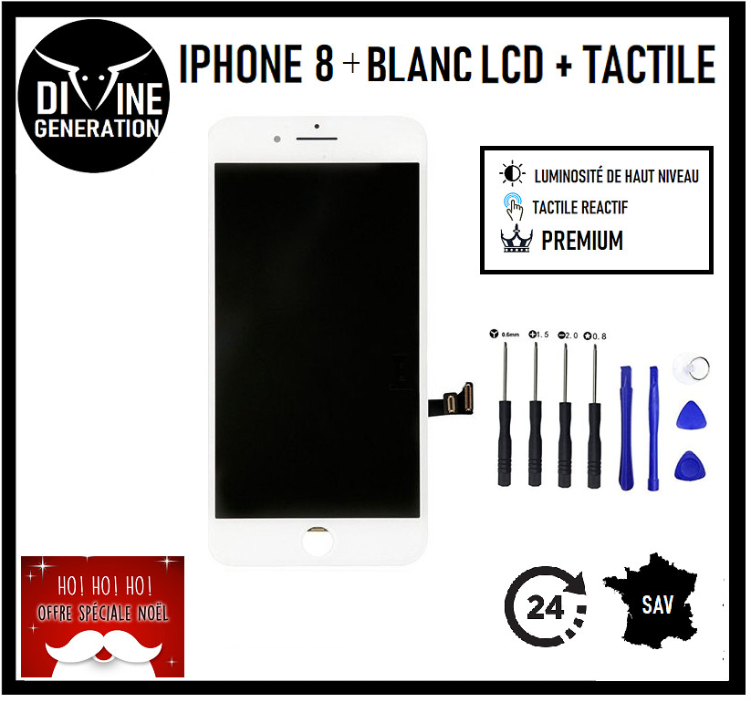 Écran blanc iPhone 8 Plus pour réparer un smartphone cassé à la maison
