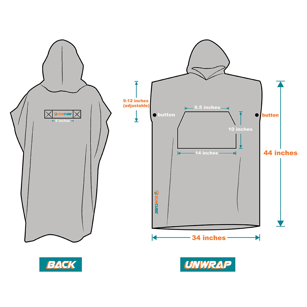 Surf Poncho Wetsuit Changing Robe Towel Hooded Pocket for Men Women Beach Surfer