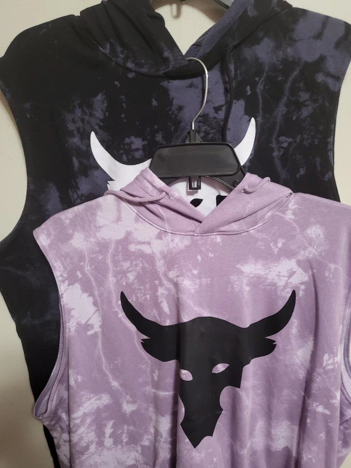 2-Under Armour Fitness Men's Project RockTerry Printed Sleeveless Hoodie 1376323 - Image 3 of 4