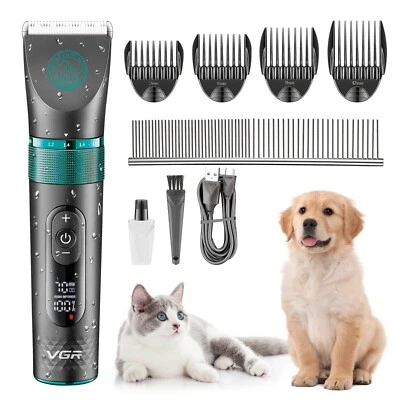 VGR Dog Grooming Clippers Cordless Professional Thick Hair Coats Pet Cat Trimmer