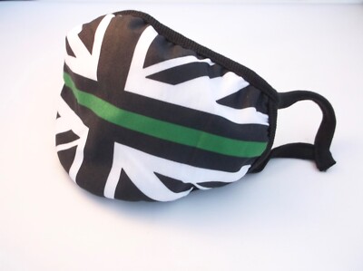 Masque Visage Union Jack Vert - Infirmier Médecin - Filtration UniSexe