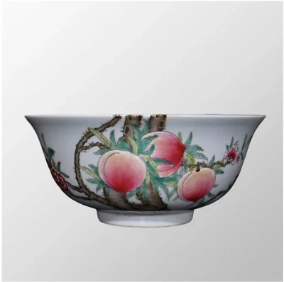 中国古玩　民国時代　碗　牡丹／芍薬？　蓮？　梅　「萬古」 中華文化】お湯で色が変わる 牡丹 蓮 – 中華服飾雑貨店チャイナマニア