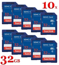 LOT 10x SanDisk SD 32GB Class 4 SDHC Card SDSDB-032G-B35 memory card 32 GB 10 x