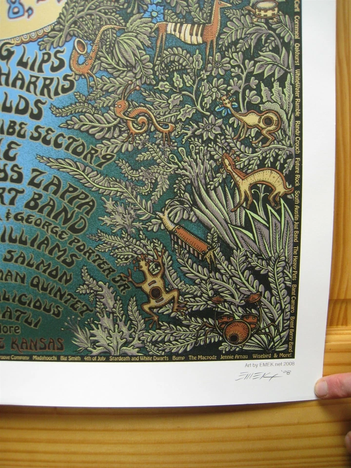 Wakarusa Flaming Lips The Emmylou Harris Ben Folds Five 5 Poster Silkscreen Emek - Image 2 of 3