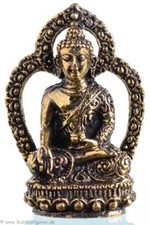 Talisman Set Ratnasambhava Buddha mit Statue (4,3 cm) + Beutel + Mantrarolle