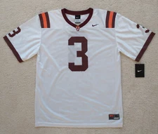 Virginia Tech Hokies #3 Football Jersey YOUTH XL L NWT Nike White