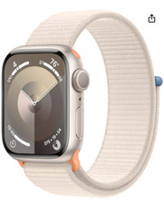 Apple Watch Series 9 41mm Starlight, Aluminum Case with Sport Loop