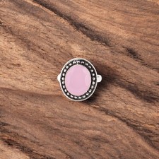 Rose Chalcedony Gemstone 925 Sterling Silver Ring Daily wear Jewelry For Friend