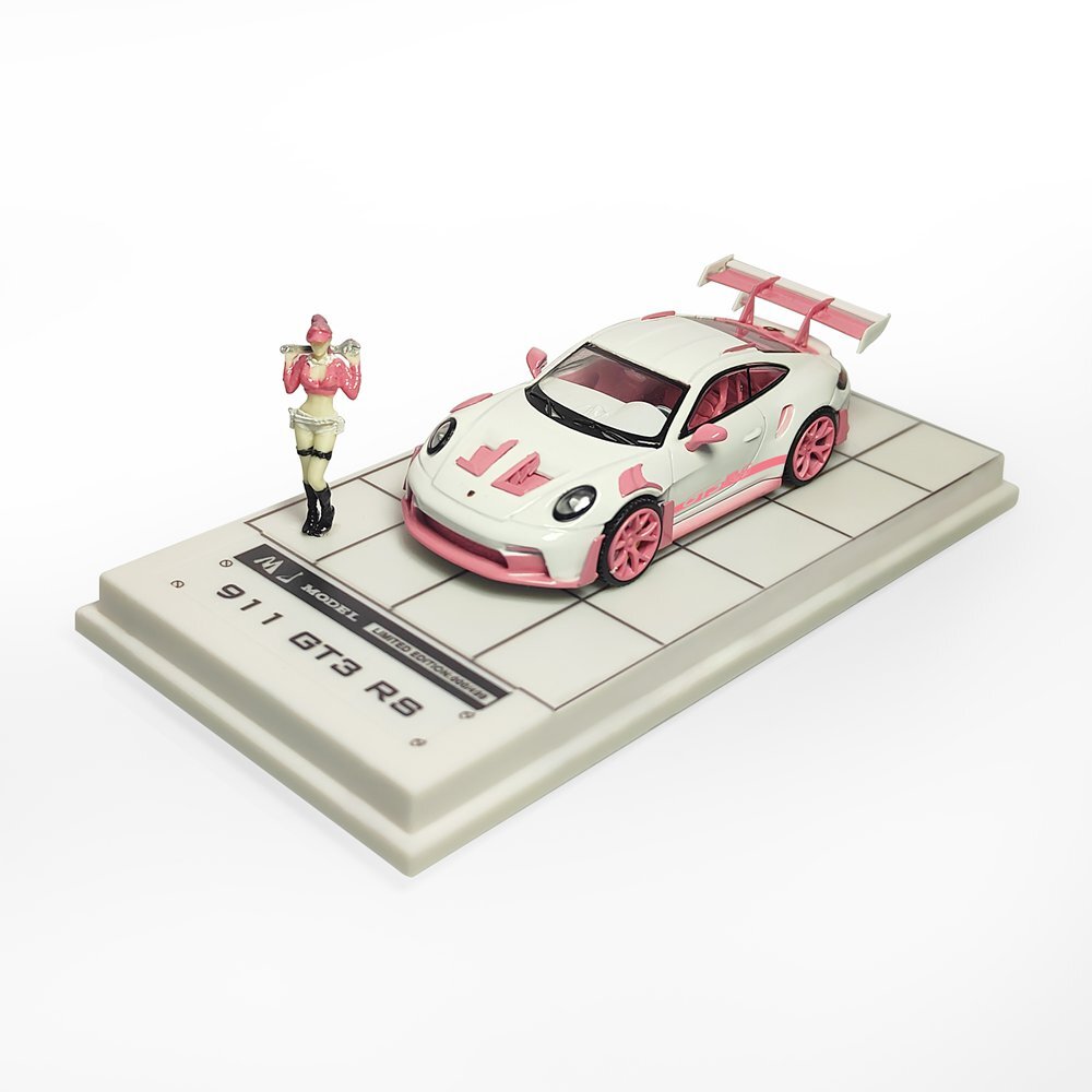MJ Porsche 911 992 GT3 RS Christmas Scene Diecast Toys Car Model