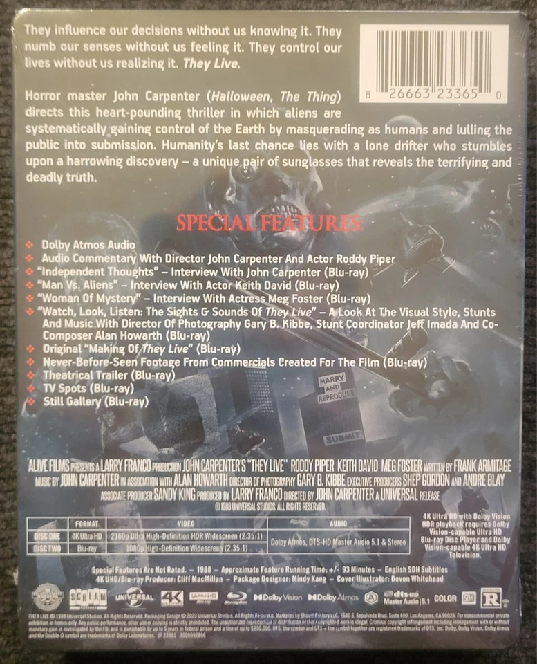 THEY LIVE Shout Factory 4K UHD / Blu-ray Excl. Set + NECA Frank Figure | Poster - Image 3 of 4