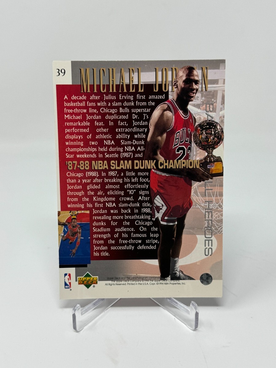 1994 Upper Deck Basketball Michael Jordan Jumbo Card #39 EX+ 3.5x5