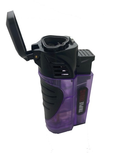 12 PACK Triple Jet Torch Lighter Adjustable Flame W/ Cigar Pouch - Picture 14 of 19