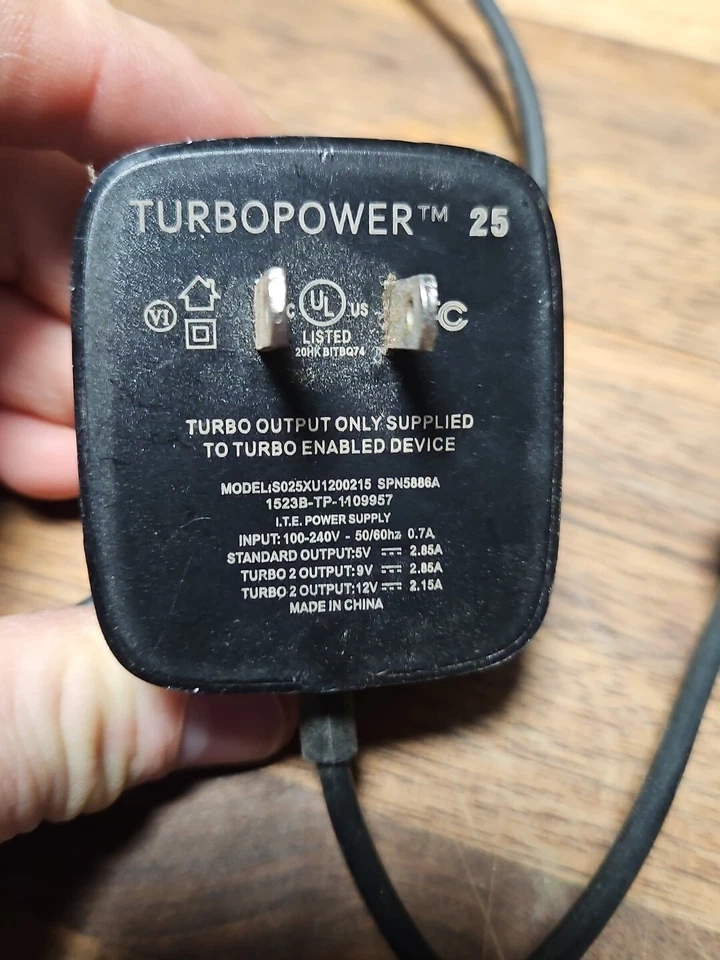 2x TurboPower 25 Cargador Rápido QC3.0 Motorola Pared Carga Rápida Cable Micro USB Foto 2 de 2