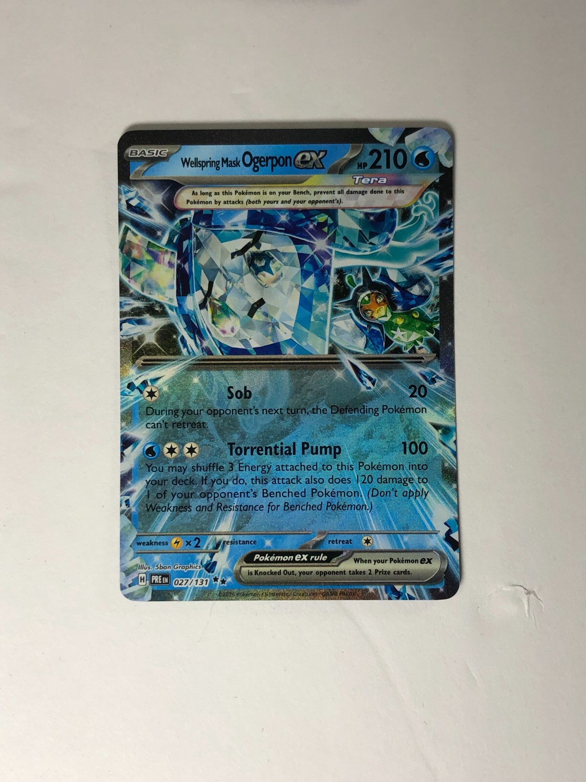 Pokemon TCG Prismatic Evolutions Wellspring Mask Ogerpon EX 027/131 Near Mint