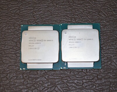 2 Intel Xeon E5-2690 V3 SR1XN 12-core 30M Cache 2.60GHz Haswell Proc (Lot of 2)