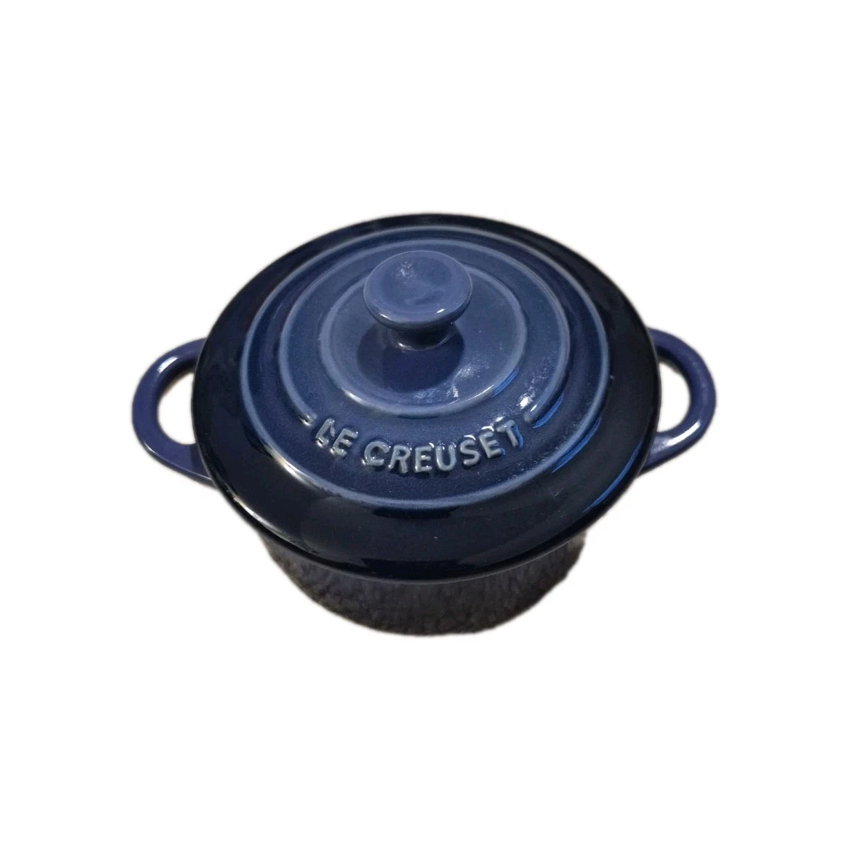 Le Creuset Mini Dutch Oven 8 Ounce Blue EUC