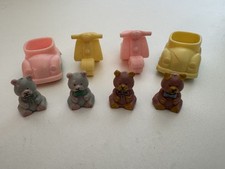 Teddy's Wonderland Vintage 1990s Bears Lot 4 Bears, 2 Cars 2 Motorbikes