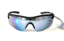 NEW Foster Grant Ironman IRONFLEX SUNGLASSES Black Multi Mirror Shield Sport