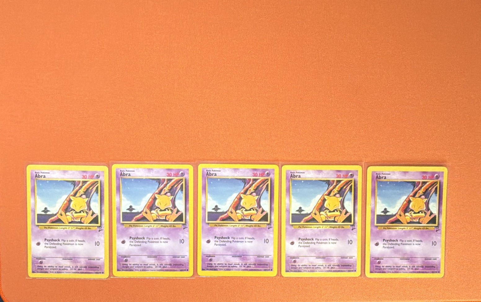 Wizards of the Coast Pokémon TCG Abra 65/130 Base Set 2 2000 Unlimited | 5 Cards