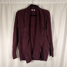 Gap Cardigan Women's Small Red Burgundy Open Front 100 Cotton Light