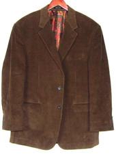 LAUREN Ralph Lauren 2 Button Brown Corduroy Paisley Lining Blazer Men's 44R