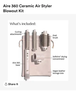 Aire 360 Céramique Air Kit de soufflage Styler avec sèche-cheveux rapides et satin Blush