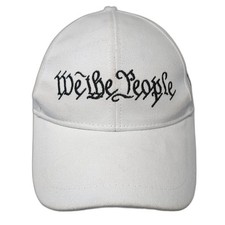 We The People Strapback Hat White One Size Adjustable Embroidered
