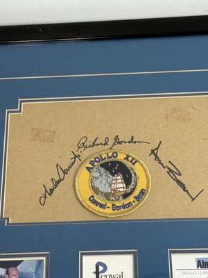 Apollo XII NASA Astronaut Crew Conrad, Gordon, Bean Patch Signed Memorabilia