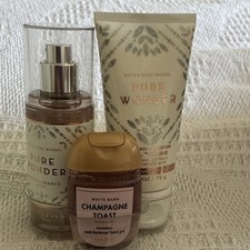 Bath & Body Works Pure Wonder Travel Gift Set Mist, Cream & Champagne Toast Gel