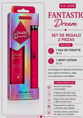 V.V. LOVE Fantastic Dream EDT Spray Gift Set Travel Size 35 ml + Lotion 35 ml