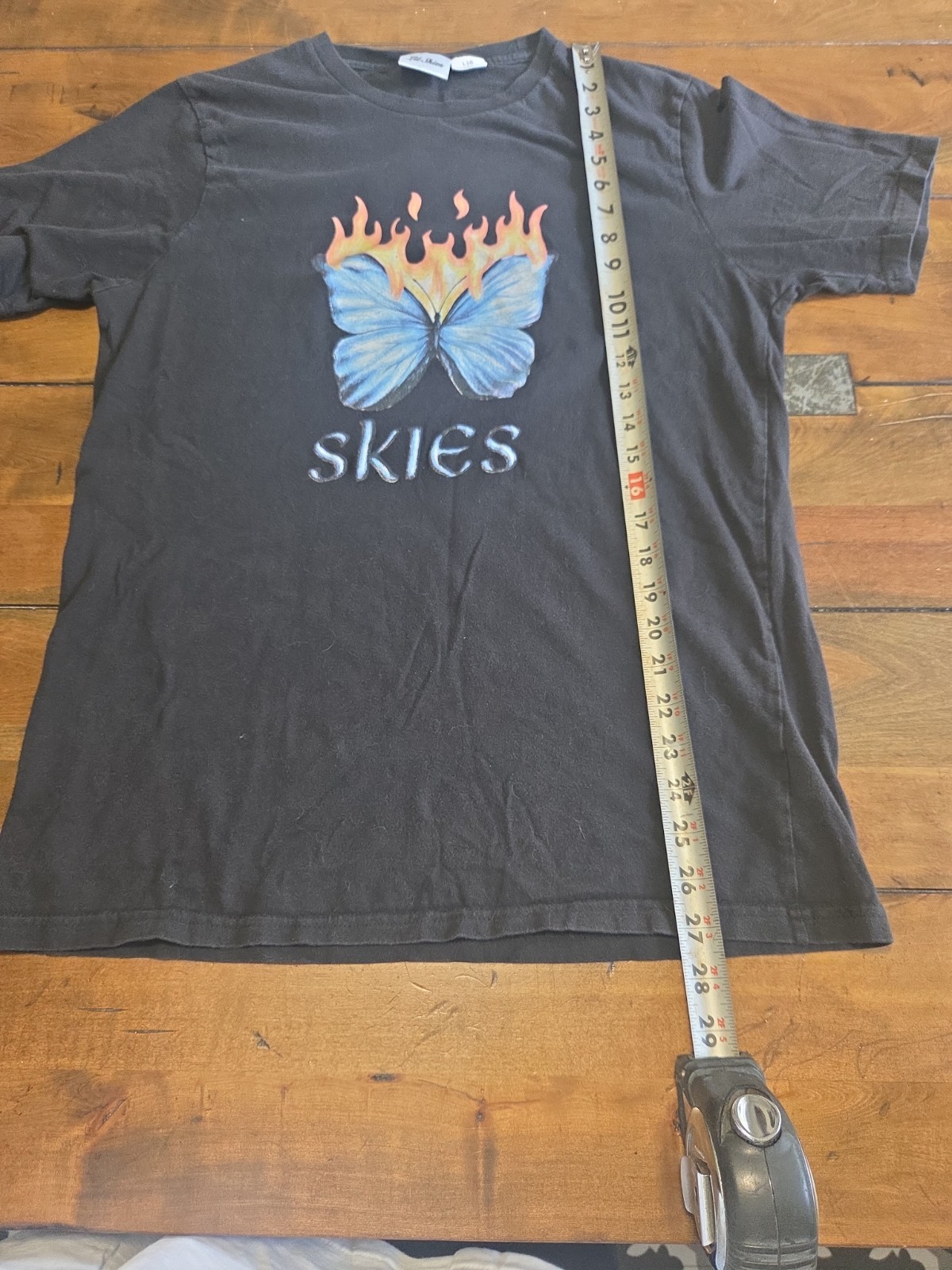 Lil Skies Shirt Mens Large Black Graphic Rap Music Concert Tee Butterfly Fire image 10