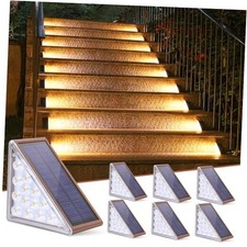 Solar Step Lights for Outside Solar Stair Lights Outdoor 6 Pack Warm White