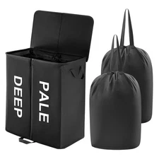 Lifewit 136L Double Laundry Hamper with Lid and Removable Laundry Bags