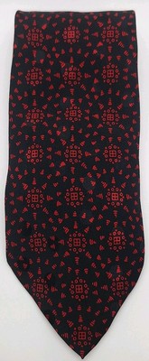 Santostefano Silk Tie 4''W 58''L Black Red Holographic Made In Italy