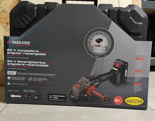 Smerigliatrice Parkside Performance 20V PWSAP 20 Li F6+Batteria 4Ah+Caricatore