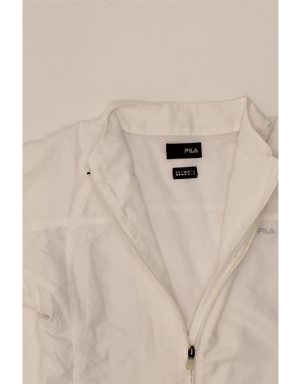 FILA Giacca Top Tuta Donna UK 12 Medium Bianco Poliestere AD07