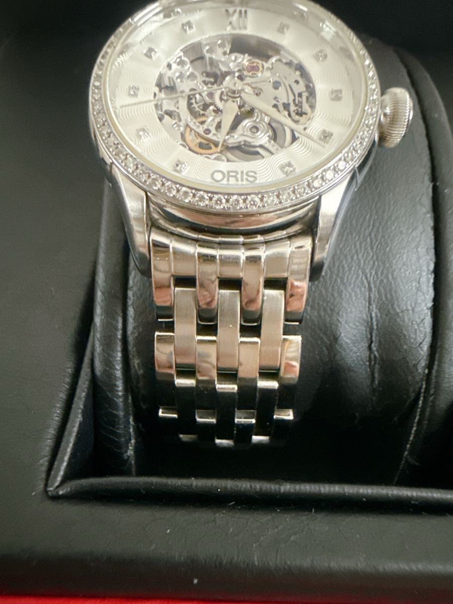 ORIS Artelier Skeleton 56076044919 Automatic Diamond Dial Steel Watch Box Papers image 4