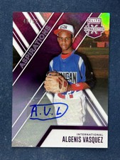 2018 Elite Extra Aspirations Purple Algenis Vasquez Autograph /50