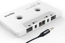 arsvita Car Audio Cassette to Aux Adapter, 3.5 MM Auxillary Cable Tape White